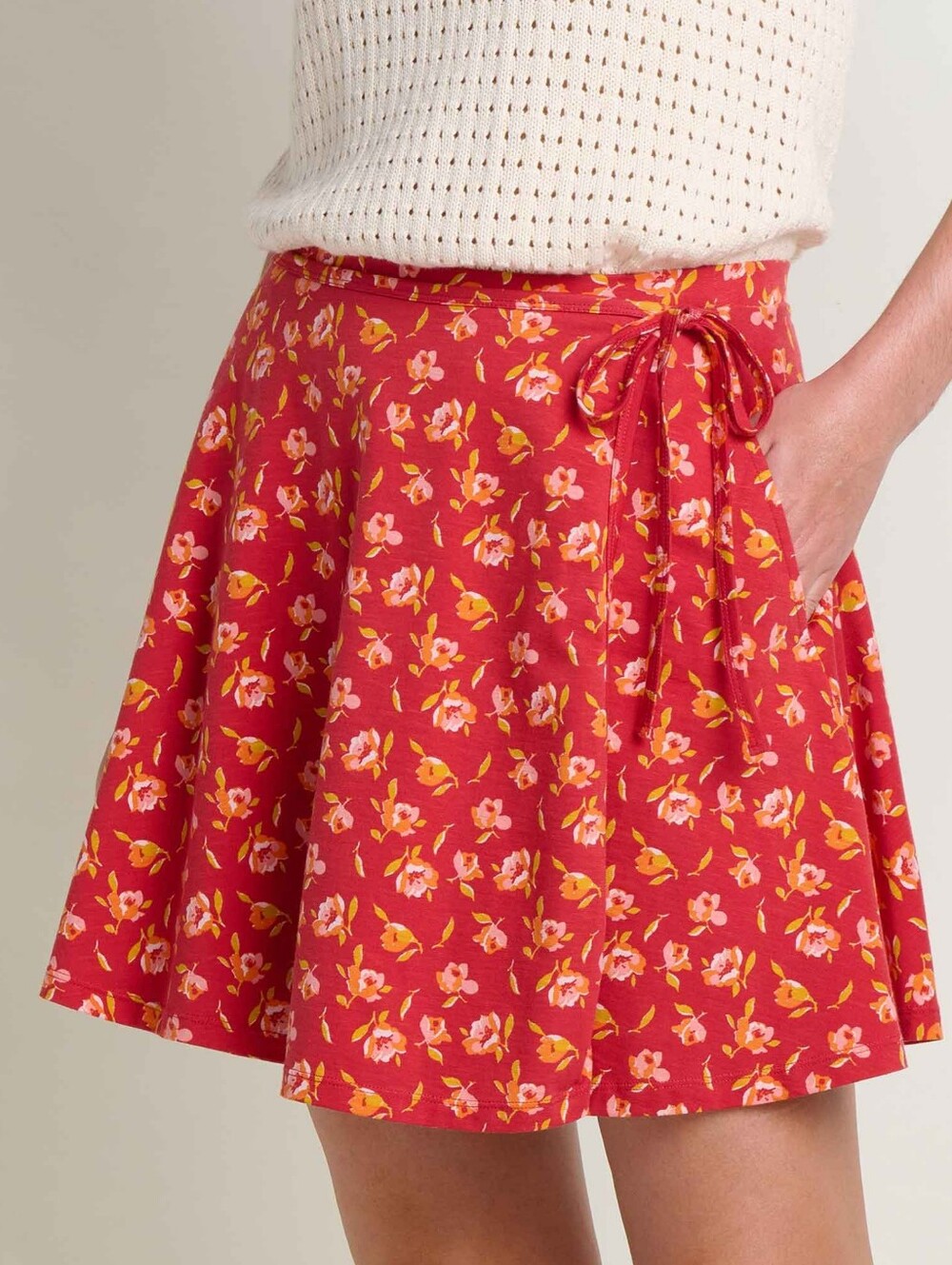 NWT Toad & Co Freesia Wrap Skirt Crabapple Print Size Medium